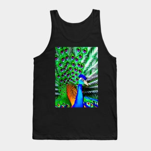 COLORFUL AND STUNNING SURREAL PEACOCK Tank Top